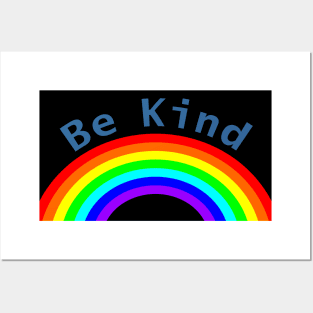 Blue Be Kind Rainbow of Kindness Posters and Art